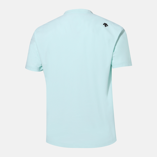 【享贝家】DESCENTE 迪桑特 字母圆领运动短袖T恤  蓝色 SN323TTS75（现采购商品，下单后12天内发货）商品第2张图片规格展示