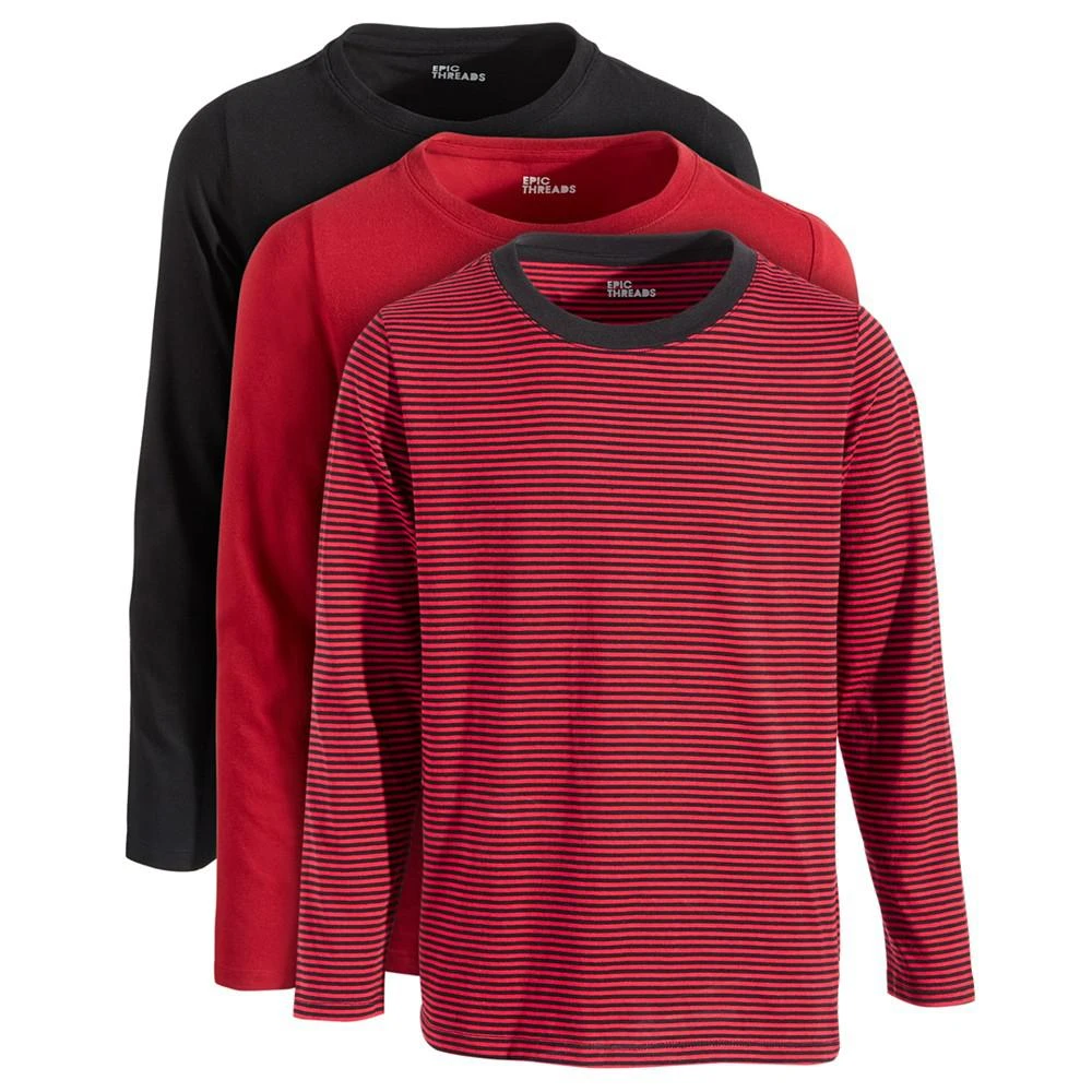 商品Epic Threads|Big Boys 3-Pack Long-Sleeve Shirts, Created for Macy's,价格¥105,第1张图片