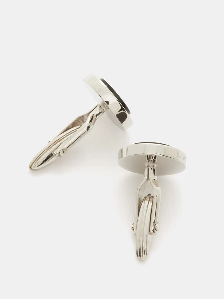 商品Lanvin|Onyx and platinum-plated cufflinks,价格¥1309,第3张图片详细描述