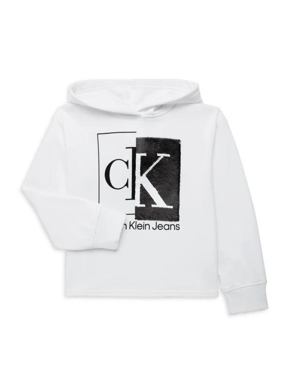 商品Calvin Klein|​Girl’s Split Box Monogram Hoodie,价格¥113,第1张图片