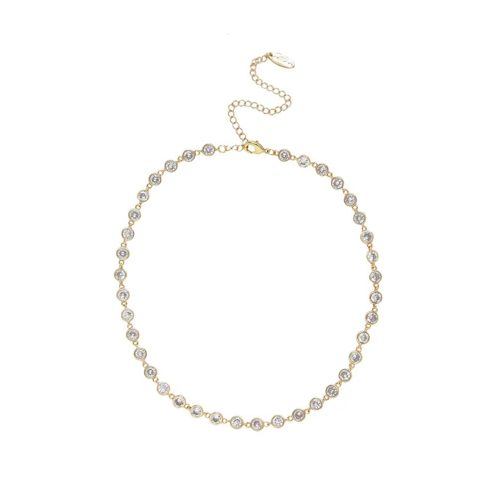 商品Ettika Jewelry|Clear Cubic Zirconia Disc and 18K Gold Plated Link Necklace,价格¥596,第1张图片