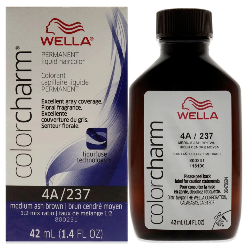 商品Wella|Color Charm Permanent Liquid Hair Color - 237 4A Medium Ash Brown by  for Unisex - 1.42 oz Hair Color,价格¥135,第1张图片