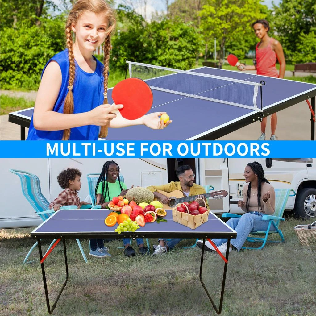 Table Tennis Table Midsize Foldable & Portable Ping Pong Table Set 商品