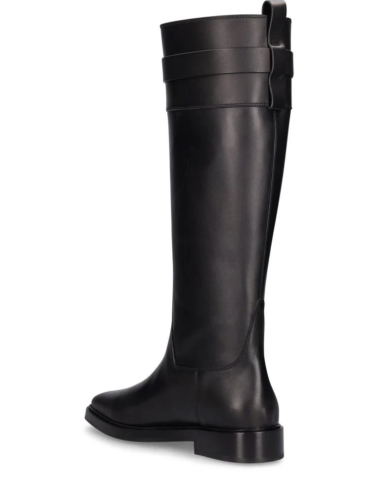 商品Salvatore Ferragamo|20mm Bugo Brushed Leather Tall Boots,价格¥15220,第3张图片详细描述