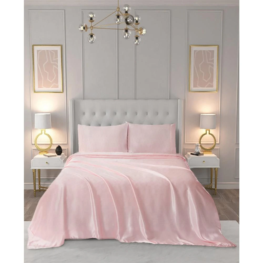 Satin 4 Piece Sheet Set, King 商品