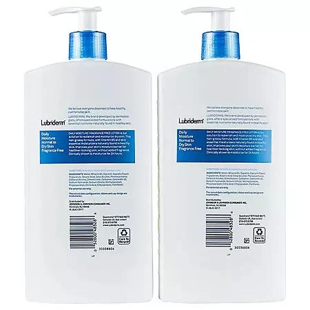 商品Lubriderm|Lubriderm Daily Moisture Body Lotion, Fragrance-Free (24 fl. oz., 2 pk.),价格¥103,第3张图片详细描述