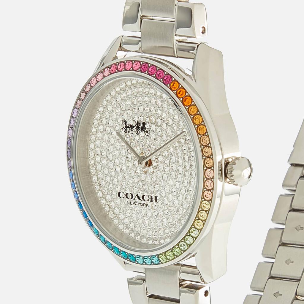 Coach Women's Preston Rainbow Crystal Watch - Silver商品第3张图片规格展示