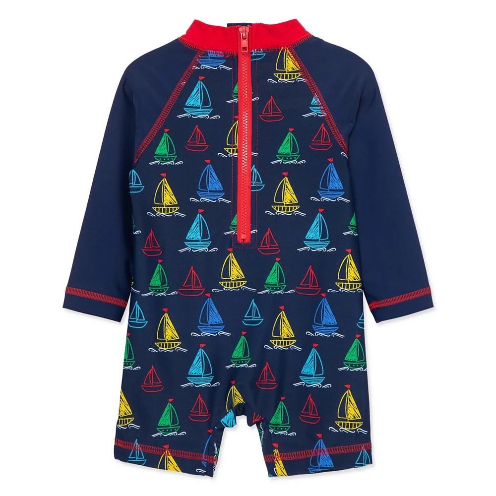 商品Little Me|Baby Boys Boat Long Sleeve Rash Guard Swimsuit,价格¥268,第4张图片详细描述