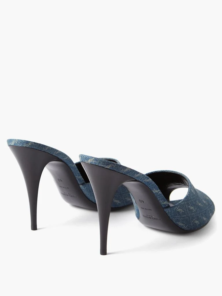 商品Yves Saint Laurent|La 16 95 YSL-monogram denim mules,价格¥7519,第4张图片详细描述