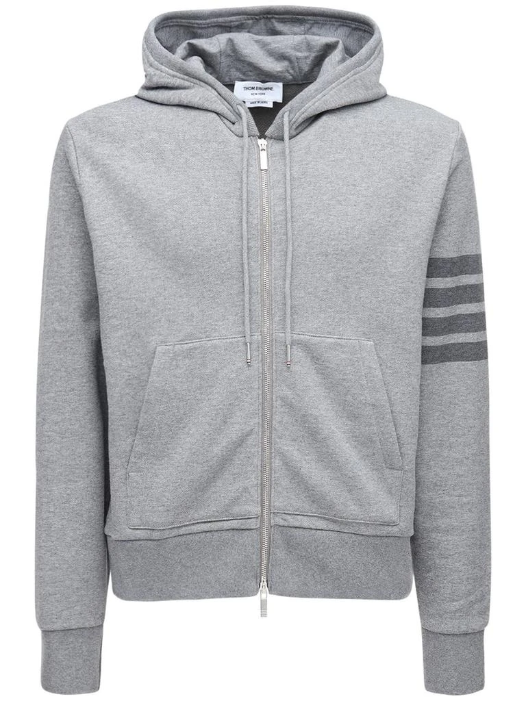 商品Thom Browne|Tonal 4 Bar Cotton Sweatshirt Hoodie,价格¥6815,第1张图片