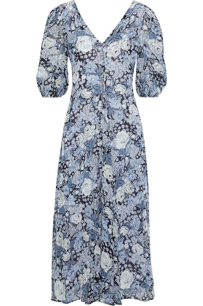 商品Ganni|Floral-print crepe midi dress,价格¥878,第1张图片