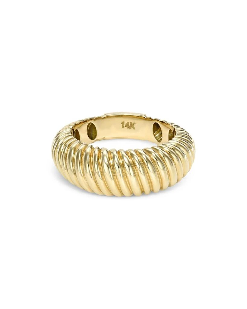 商品Zoe Lev|14K Yellow Gold Ribbed Dome Ring,价格¥5075,第1张图片
