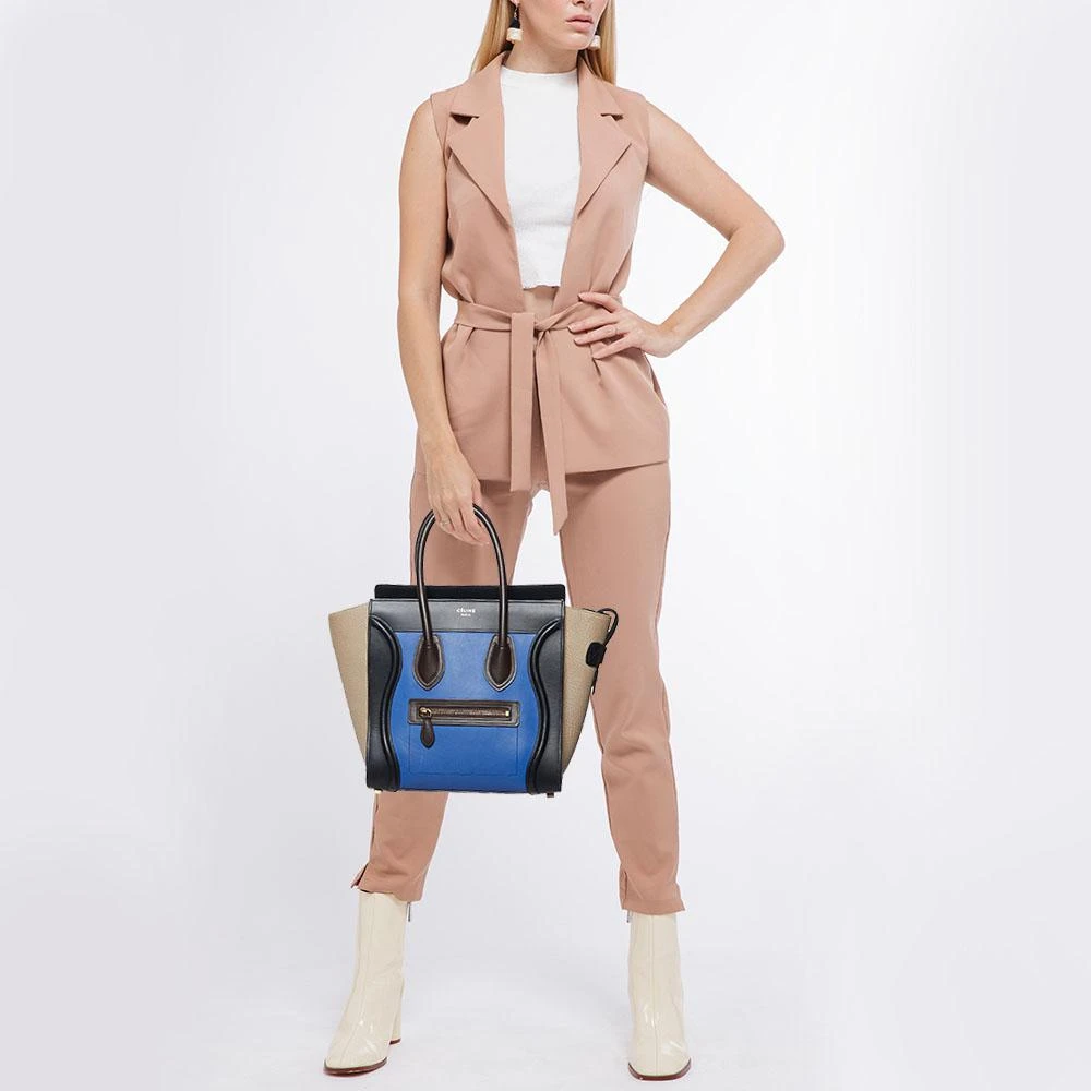 商品[二手商品] Celine|Celine Multicolor Leather Micro Luggage Tote,价格¥11180,第2张图片详细描述