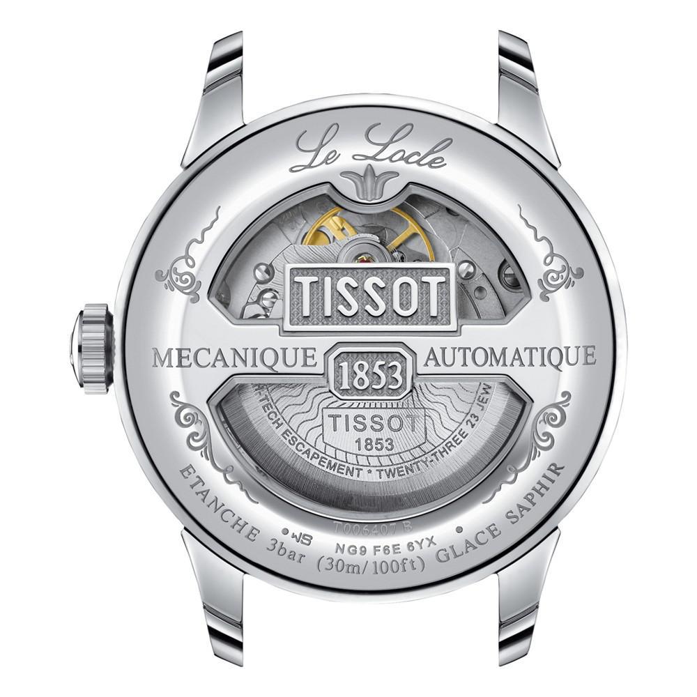 商品Tissot|Men's Le Locle Powermatic 80 Automatic Stainless Steel Bracelet Watch 39.3mm,价格¥4642,第5张图片详细描述