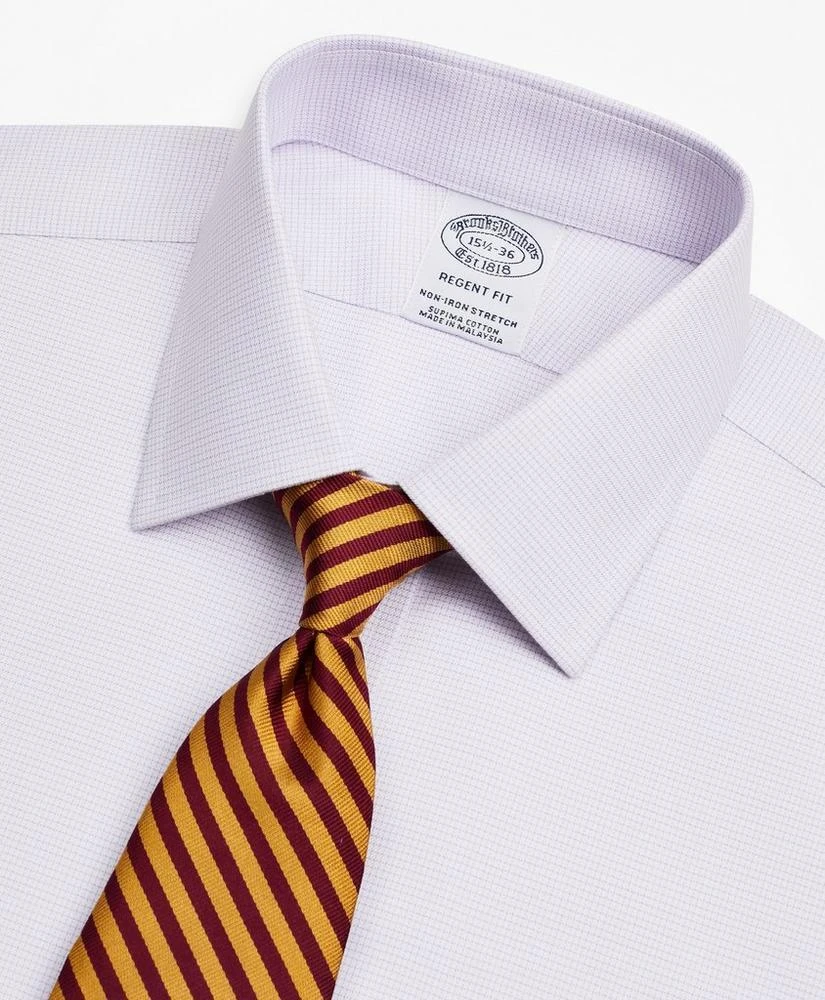 商品Brooks Brothers|Stretch Regent Regular-Fit Dress Shirt, Non-Iron Twill Ainsley Collar Micro-Check,价格¥399,第2张图片详细描述