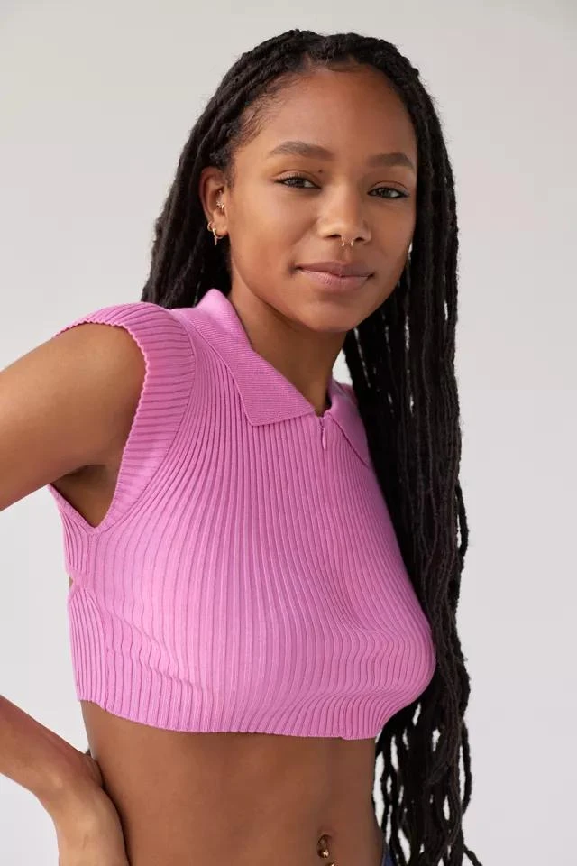 商品BDG|BDG Briar Zip-Up Polo Sweater,价格¥37,第3张图片详细描述