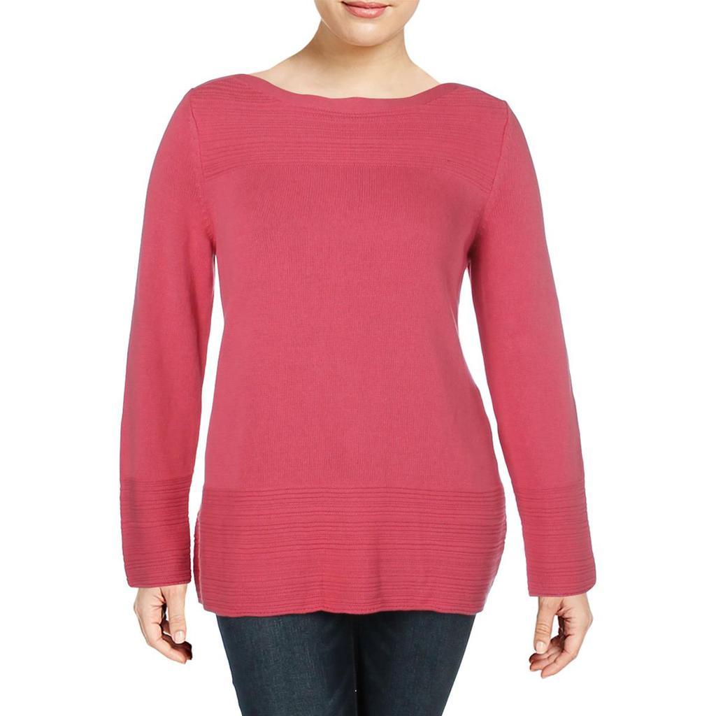商品Karen Scott|Karen Scott Womens Ribbed Trim Wide Neck Pullover Sweater,价格¥125,第5张图片详细描述