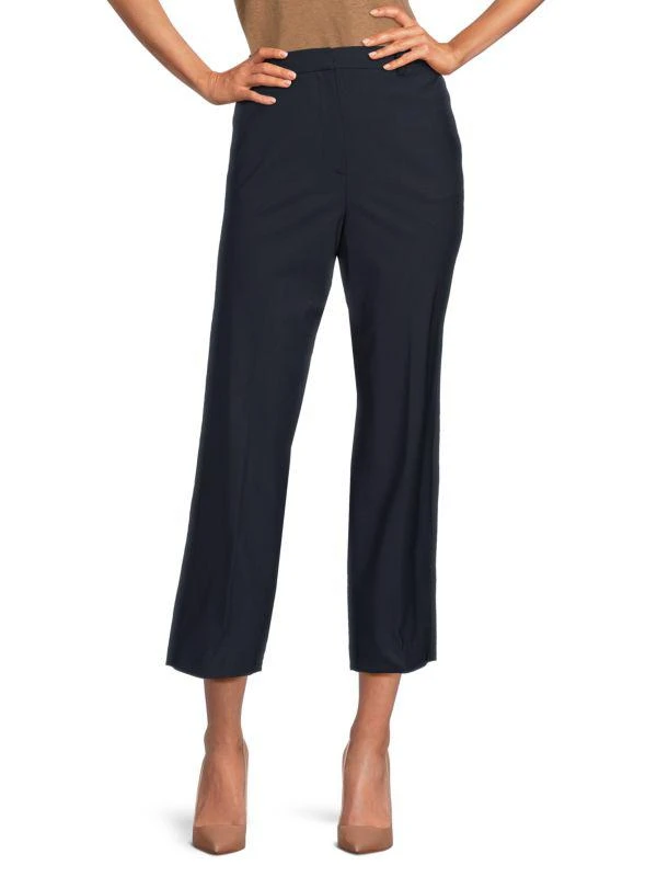商品Theory|Flat Front Wool Blend Cropped Pants,价格¥717,第1张图片