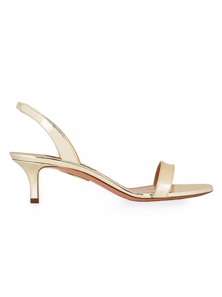 商品Aquazzura|So Nude 50MM Metallic Slingback Sandals,价格¥5618,第1张图片