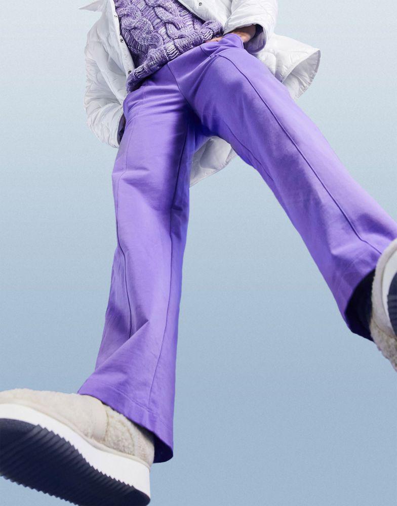 ASOS DESIGN low rise straight leg jogger with pintuck in purple商品第1张图片规格展示