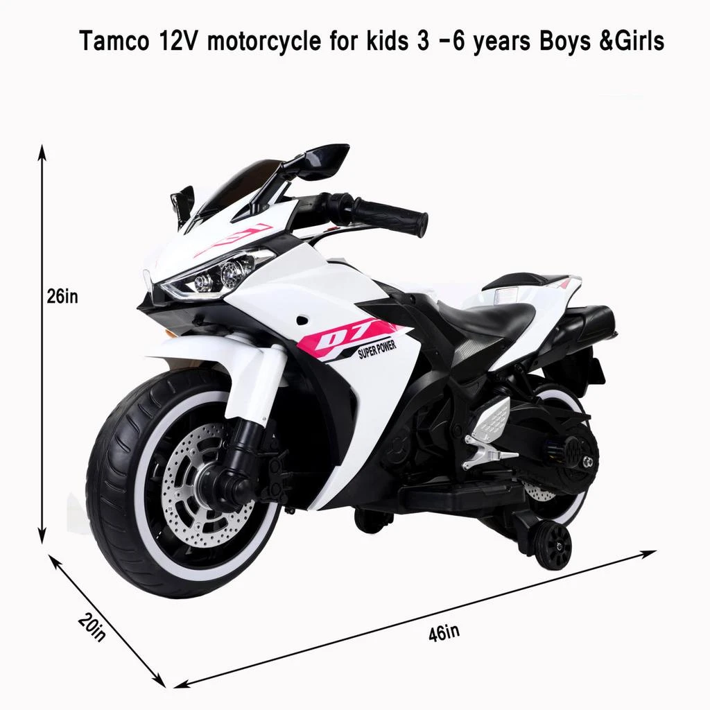 商品Simplie Fun|Tamco Electric motorcycle/ 12V Kids toys motorcycle/Kids electric car/electric ride on toys for 3 4 5 6 years Boys Girls,价格¥3293,第3张图片详细描述