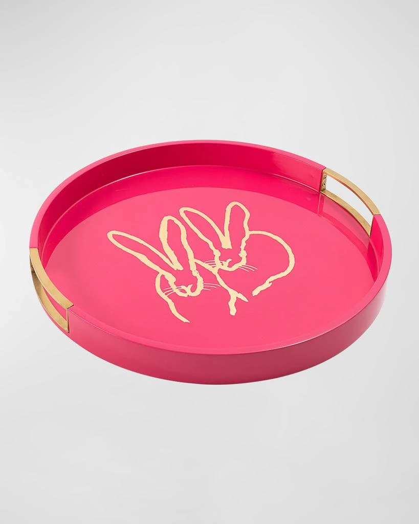 商品Hunt Slonem|Bunny Drinks Lacquer Tray With Brass Handles,价格¥1747,第1张图片