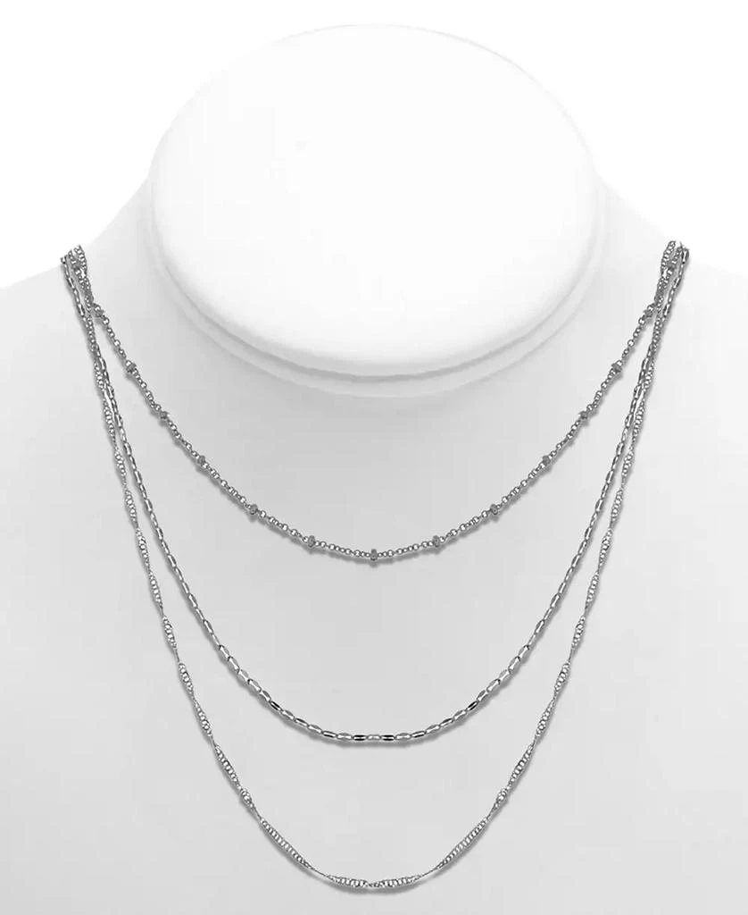 商品Essentials|Silver Plated Multi-Chain 18" Layered Statement Necklace,价格¥132,第2张图片详细描述