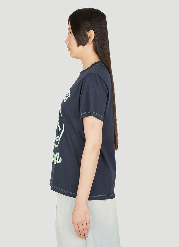 商品Ganni|Smiley Hotel Print T-Shirt in Navy,价格¥471,第3张图片详细描述