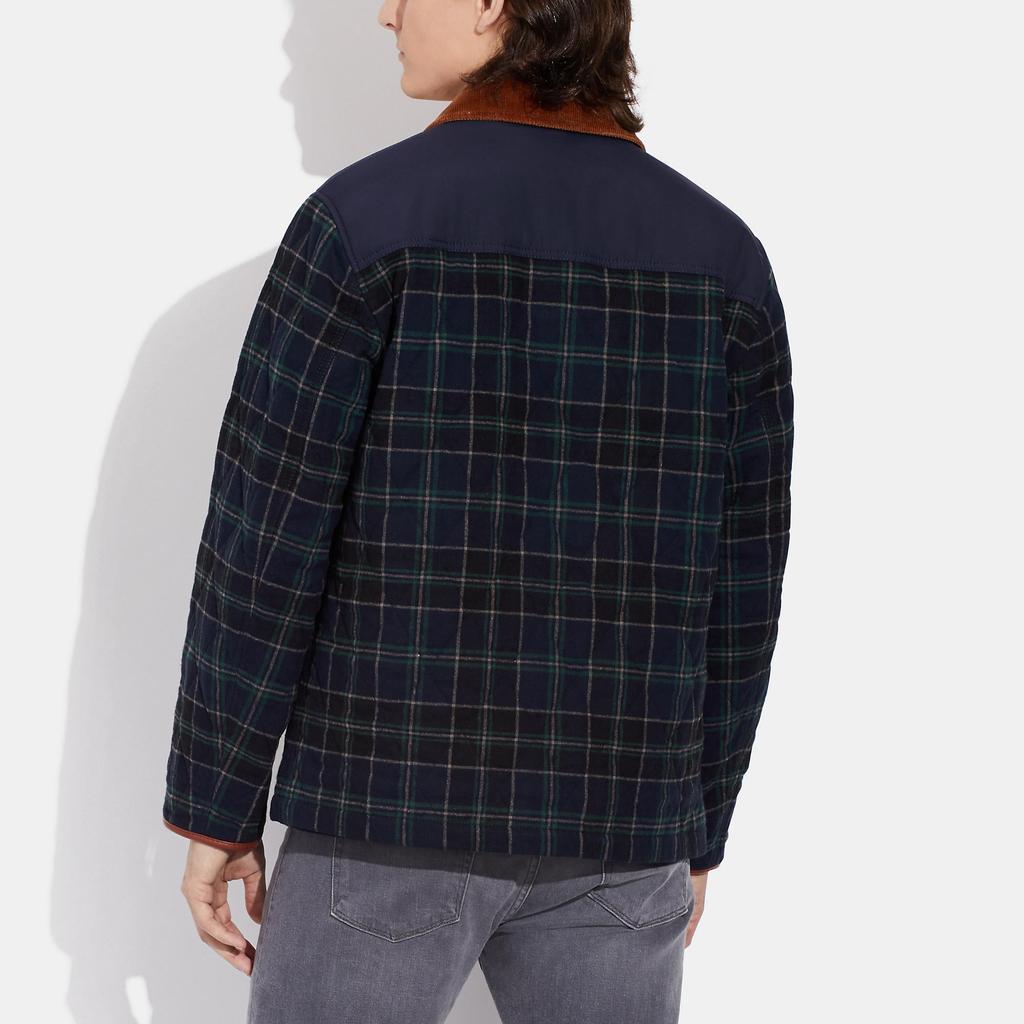 商品Coach|Coach Outlet Quilted Plaid Jacket,价格¥2923,第4张图片详细描述