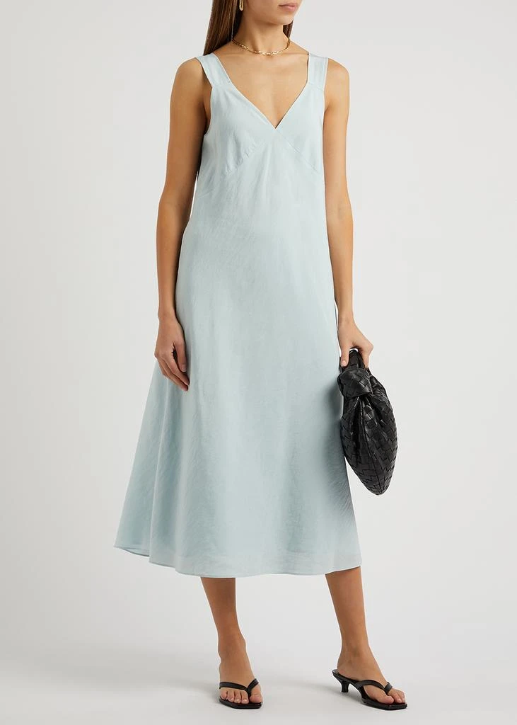 商品Vince|Light blue matte satin midi dress,价格¥3516,第2张图片详细描述