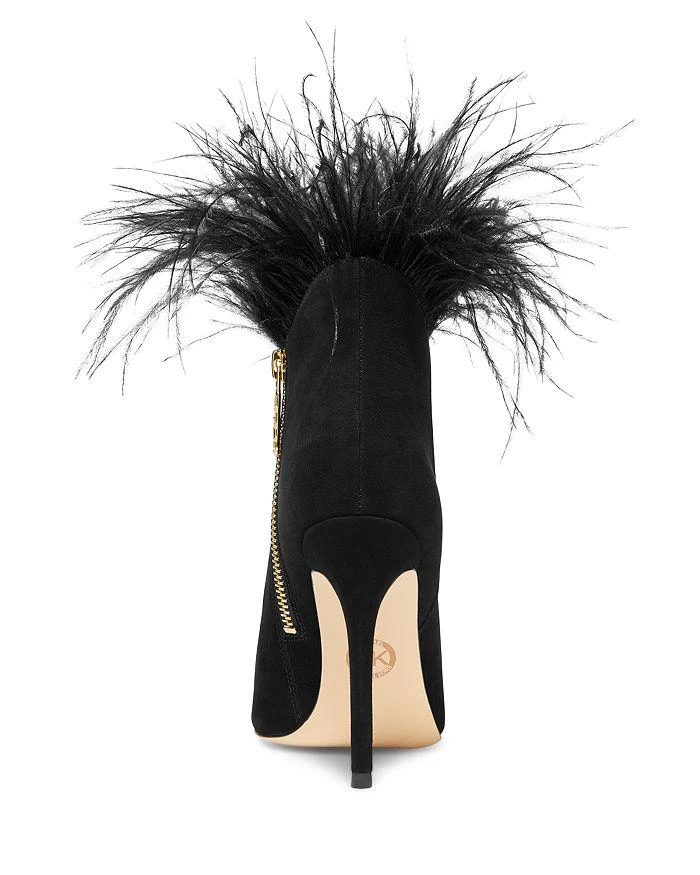 商品Michael Kors|Women's Whitby Feather Trim Pointed Toe Booties,价格¥1372,第3张图片详细描述