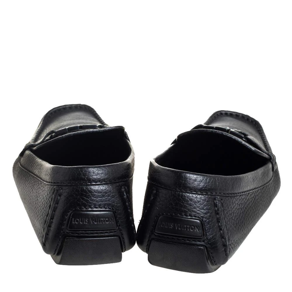 商品[二手商品] Louis Vuitton|Louis Vuitton Black Leather Monte Carlo Slip On Loafers Size 42.5,价格¥3695,第5张图片详细描述