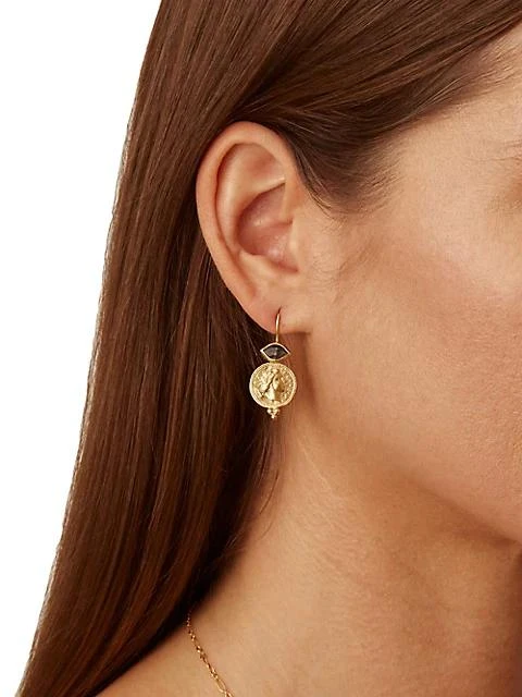 商品Chan Luu|18K-Gold-Plated & Hypersthene Coin Earrings,价格¥1092,第2张图片详细描述