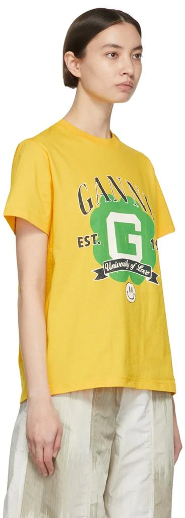 商品Ganni|Yellow Organic Cotton T-Shirt,价格¥621,第2张图片详细描述