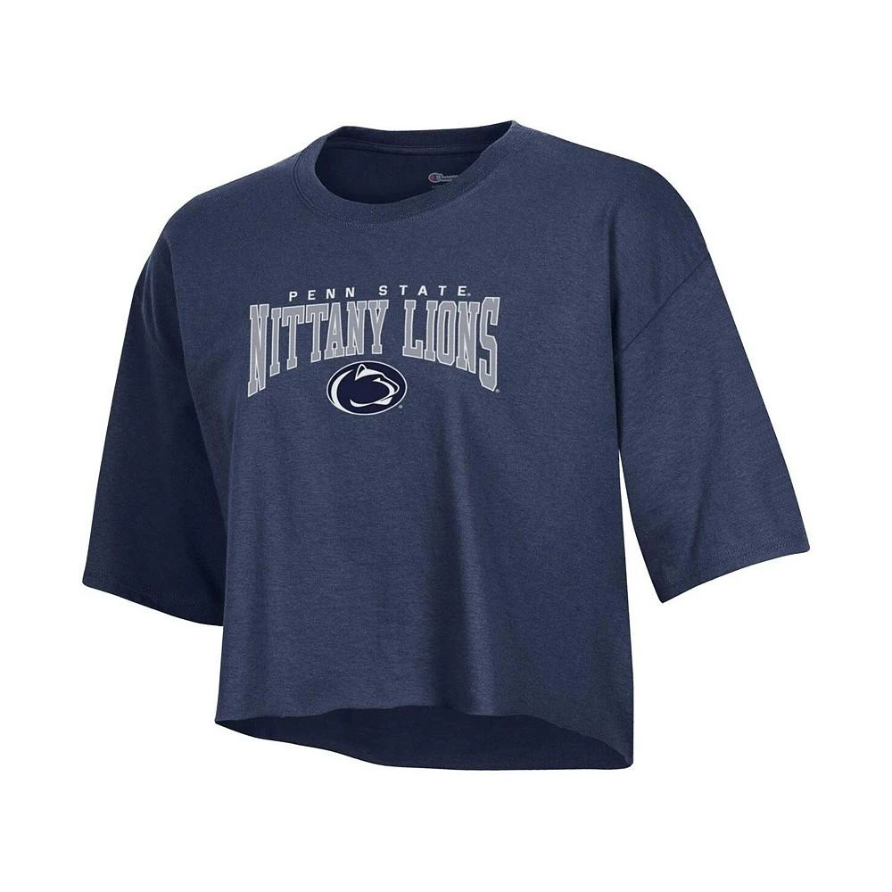 商品CHAMPION|Women's Heather Navy Penn State Nittany Lions Boyfriend Cropped T-shirt,价格¥222,第2张图片详细描述