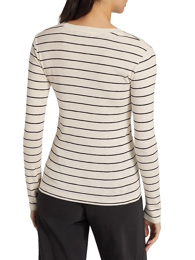商品Vince|Striped Cotton-Blend Crewneck Long-Sleeve T-Shirt,价格¥1083,第5张图片详细描述