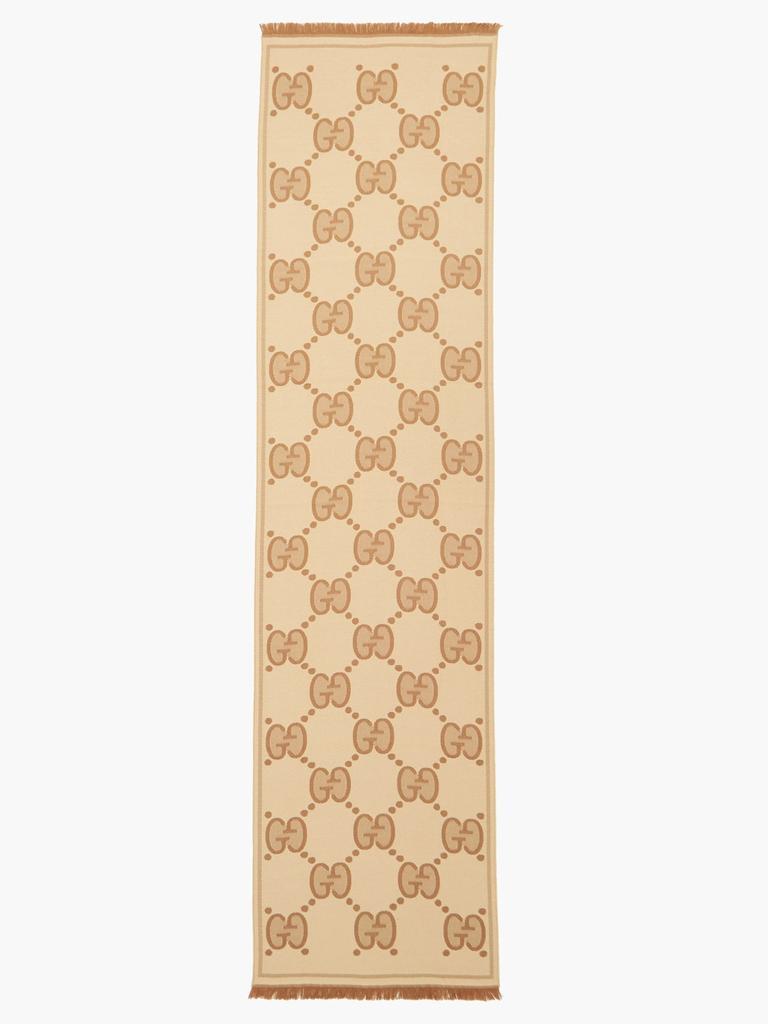 商品Gucci|GG logo-jacquard wool-blend scarf,价格¥2851,第5张图片详细描述