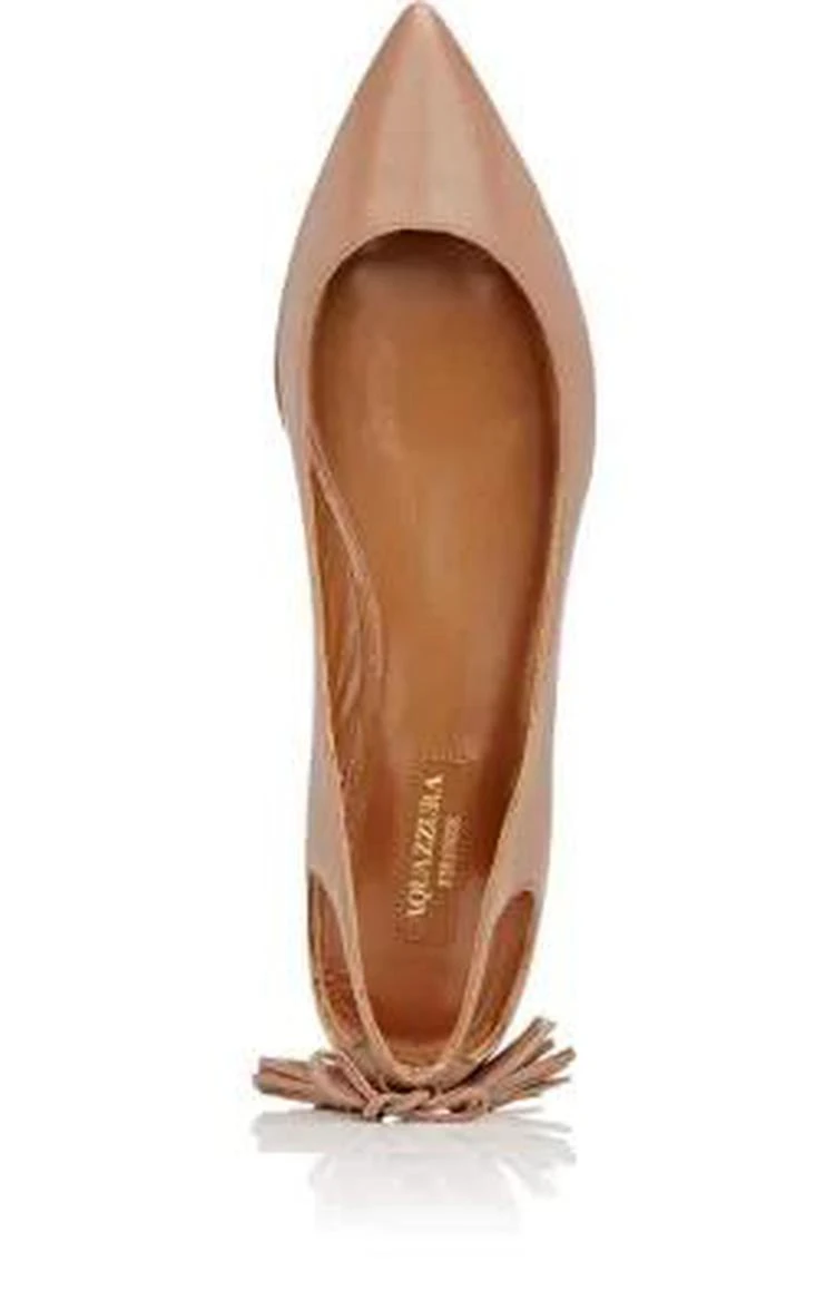 商品Aquazzura|Forever Marilyn Leather Flats,价格¥3117,第4张图片详细描述