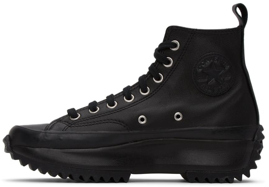 Black Leather Run Star Hike High Sneakers商品第3张图片规格展示