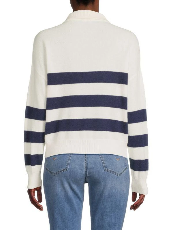 商品Saks Fifth Avenue|Johnny Collar Striped 100% Cashmere Polo,价格¥487,第2张图片详细描述