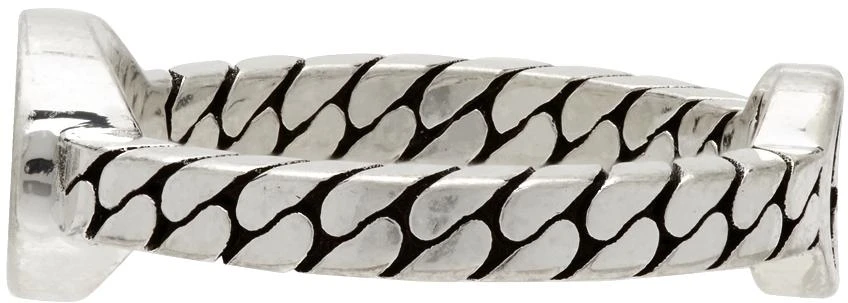 商品Gucci|Silver & Black Small Interlocking G Ring,价格¥2268,第5张图片详细描述