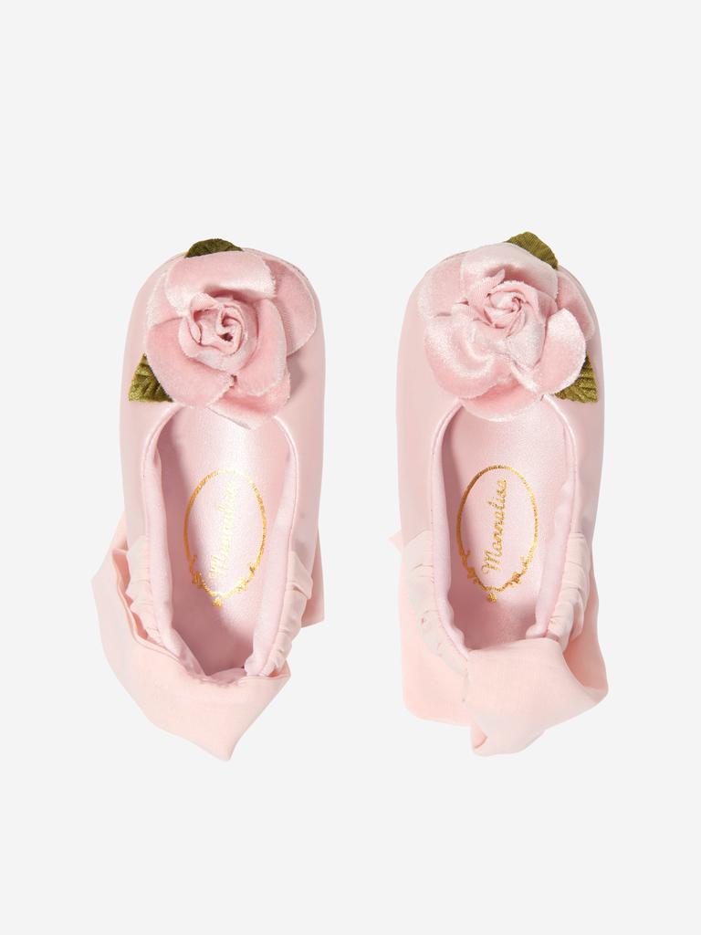 Monnalisa Pink Baby Girls Pre-Walker Rose Shoes商品第2张图片规格展示