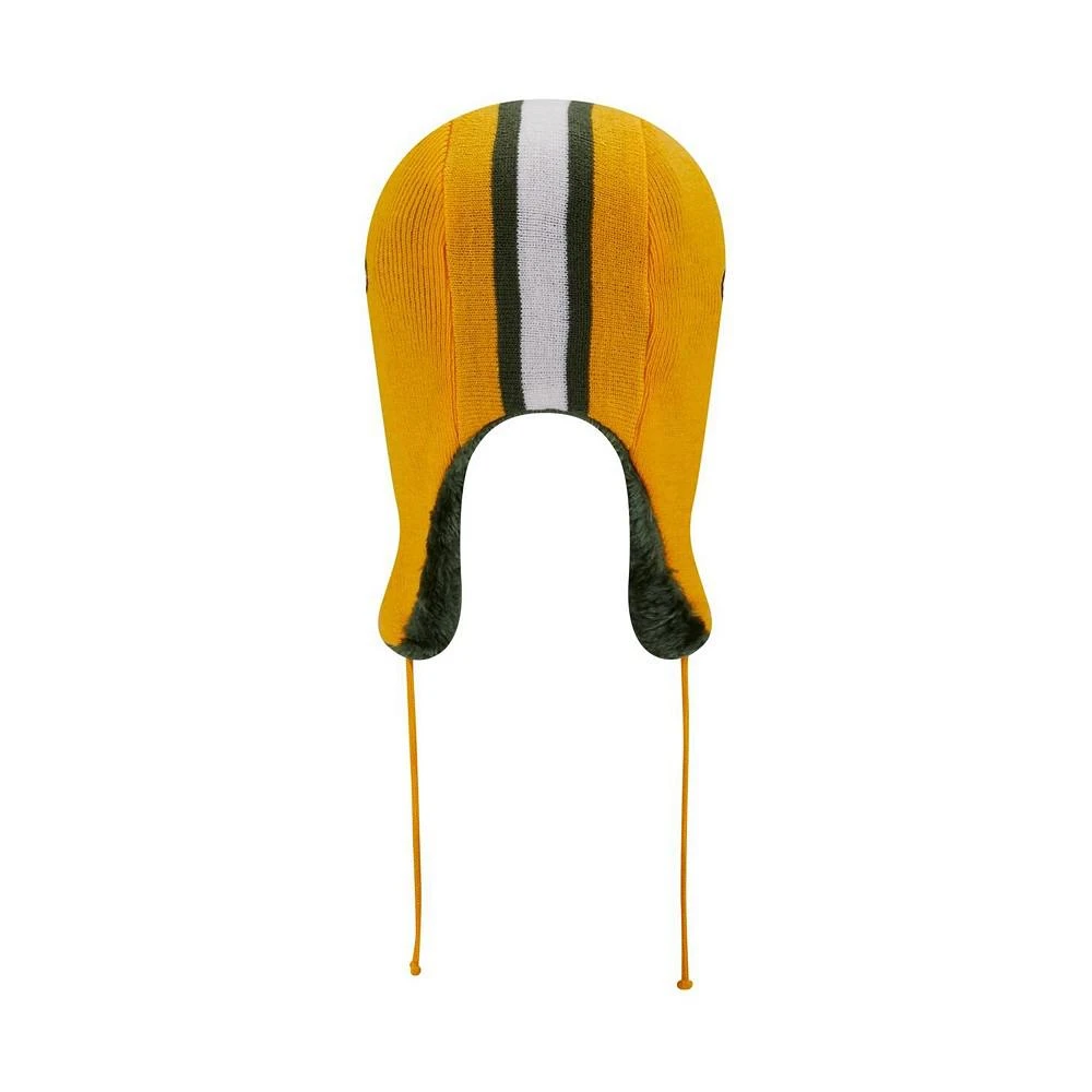 商品New Era|Men's Gold Green Bay Packers Helmet Head Trapper Knit Hat,价格¥261,第3张图片详细描述