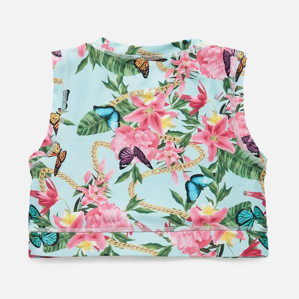 商品GUESS|Guess Girls' Active Sports Bra - Green Floral Butterfly,价格¥49,第2张图片详细描述