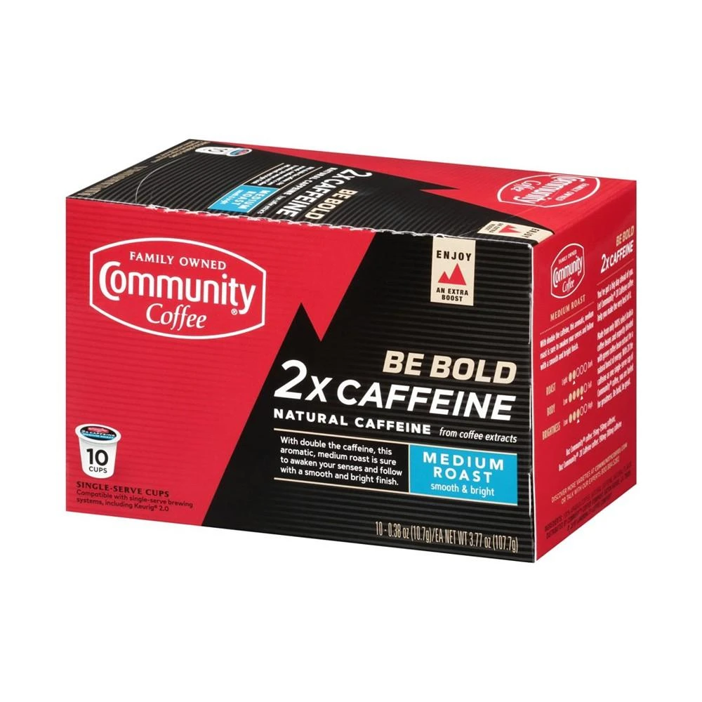 商品Community Coffee|2X Caffeine Medium Roast Single Serve Pods, Keurig K-Cup Brewer Compatible, Pack of 60,价格¥499,第1张图片