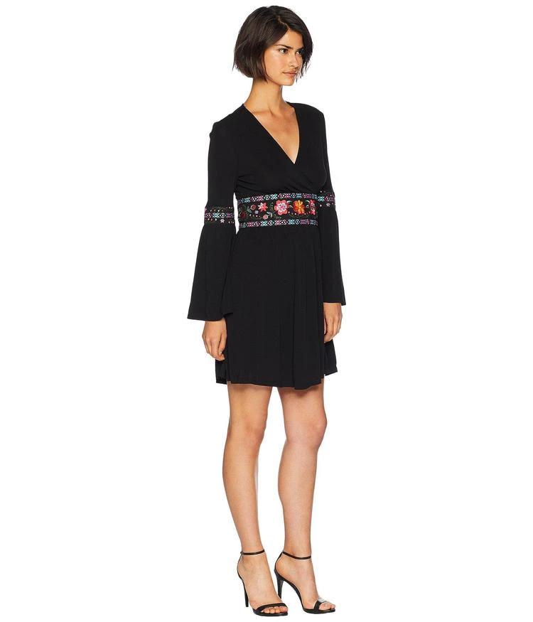 商品Juicy Couture|Knit Matte Jersey Embroidered Crossover Dress,价格¥536,第4张图片详细描述