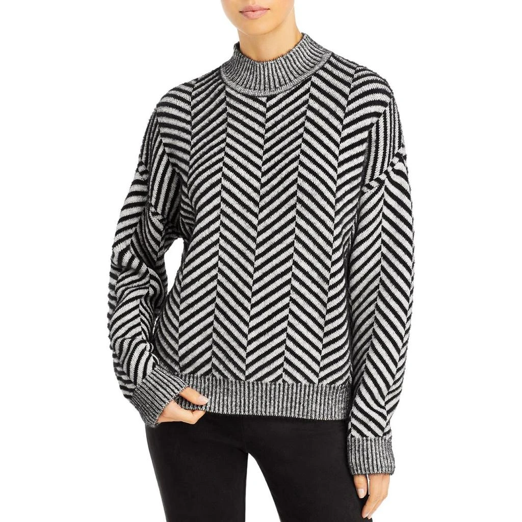 商品Tahari|T Tahari Womens Ribbed Knit Striped Crewneck Sweater,价格¥162,第1张图片