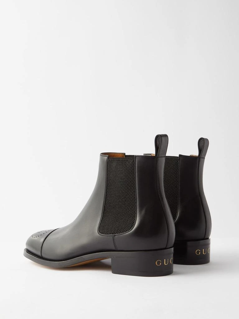 商品Gucci|Perforated-logo leather Chelsea boots,价格¥9871,第5张图片详细描述