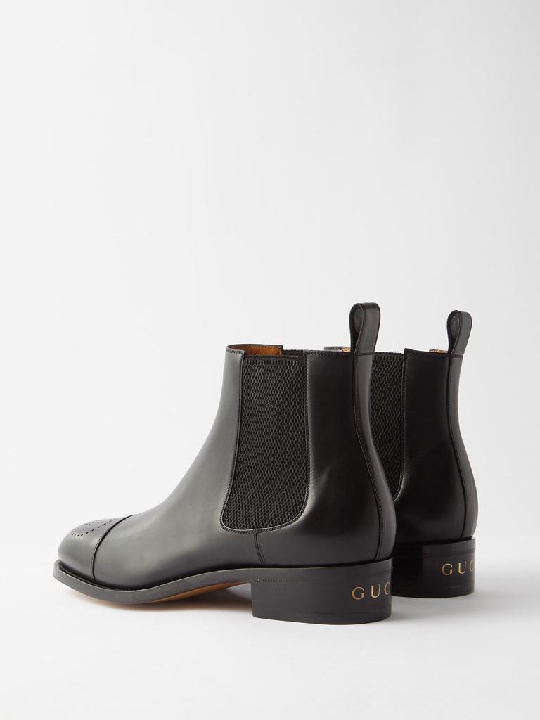 商品Gucci|Perforated-logo leather Chelsea boots,价格¥8113,第7张图片详细描述