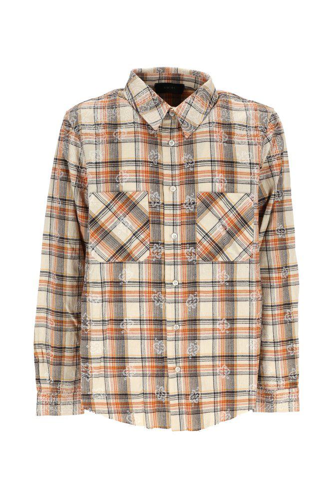 Amiri Checked Long-Sleeved Shirt商品第1张图片规格展示